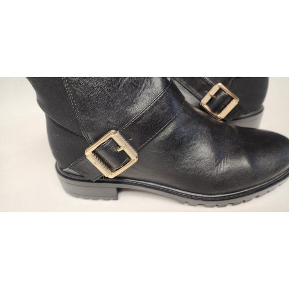 Unisa Uncaddie2 Lift Gold Buckle Black Ankle Booties Boots 7M - Picture 3 of 12